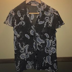 Croft & Borrow Black Button Down Blouse